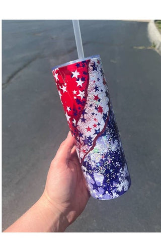 Patriotic Marble Tumbler, Southern Chic Wholesale - A Blissfully Beautiful Boutique