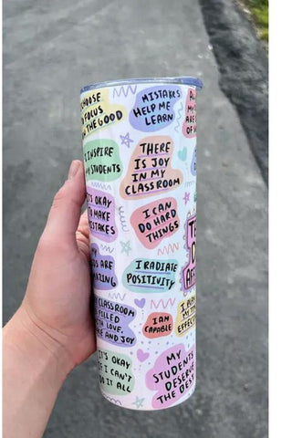 Teacher Daily Affirmation Tumbler, Southern Chic Wholesale - A Blissfully Beautiful Boutique