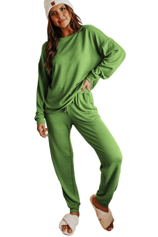 Spinach Green Long Sleeve Pullover and Jogger Pants Lounge Set, A Blissfully Beautiful Boutique - A Blissfully Beautiful Boutique