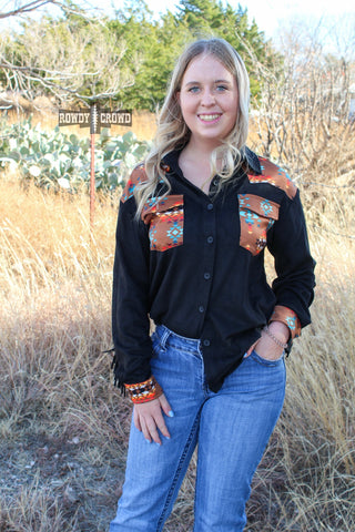 Flatland Fringe Button Up, Rowdy Crowd Clothing - A Blissfully Beautiful Boutique