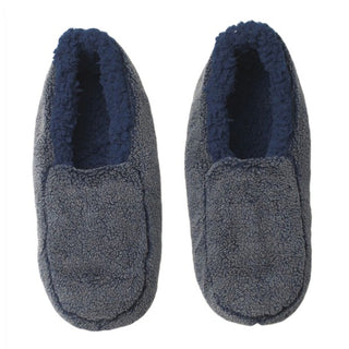 Sherpa Blue - Men's Cozy Sherpa House Slippers, Oooh Yeah Socks - A Blissfully Beautiful Boutique