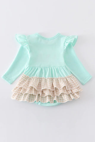 Mint dog applique girl bubble, A Blissfully Beautiful Boutique - A Blissfully Beautiful Boutique