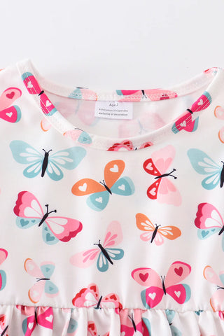 Butterfly print ruffle girl dress, A Blissfully Beautiful Boutique - A Blissfully Beautiful Boutique