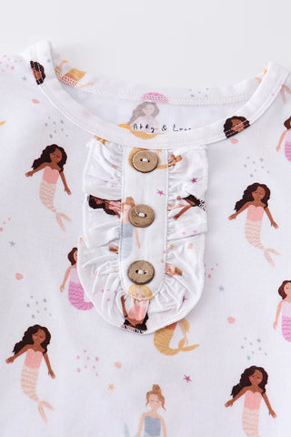 Mermaid print bamboo pajamas set, A Blissfully Beautiful Boutique - A Blissfully Beautiful Boutique