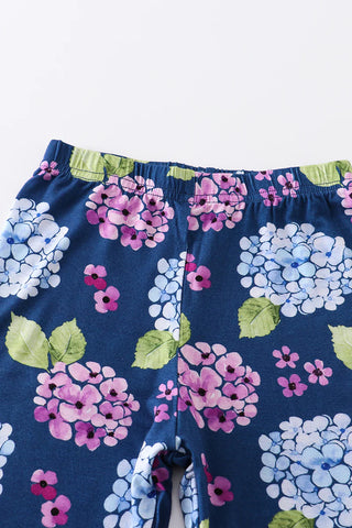 Navy floral print bamboo pajamas set, A Blissfully Beautiful Boutique - A Blissfully Beautiful Boutique