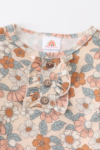 Retro floral print bamboo pajamas set, A Blissfully Beautiful Boutique - A Blissfully Beautiful Boutique