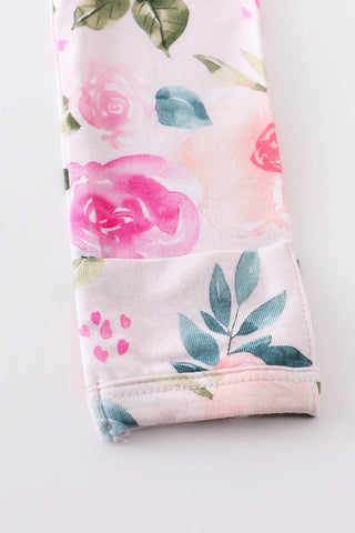 Pink floral print bamboo baby gown, A Blissfully Beautiful Boutique - A Blissfully Beautiful Boutique