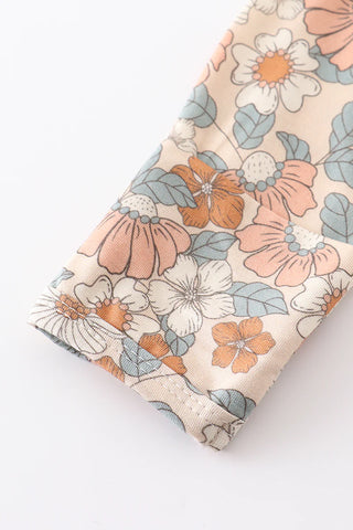 Floral print hairband bamboo baby gown, A Blissfully Beautiful Boutique - A Blissfully Beautiful Boutique