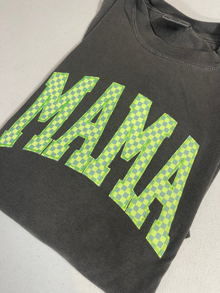Custom Zig Zag Neon Checkered Ghost Embroidered Tee, Merch Girls - A Blissfully Beautiful Boutique