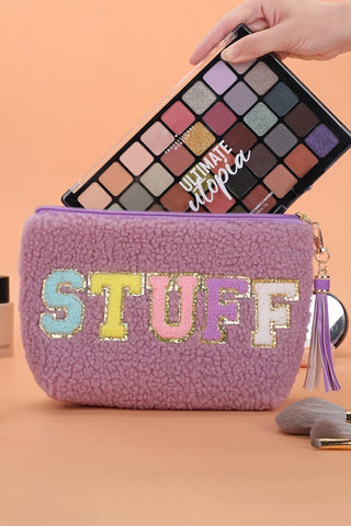 Phalaenopsis Sparkle Letter Pattern Tassel Zipper Makeup Bag, A Blissfully Beautiful Boutique - A Blissfully Beautiful Boutique