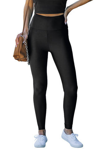 Black High Rise Tight Leggings with Waist Cincher, A Blissfully Beautiful Boutique - A Blissfully Beautiful Boutique