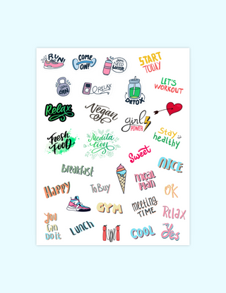 Health and Fitness Stickers, Jessica Autumn - A Blissfully Beautiful Boutique