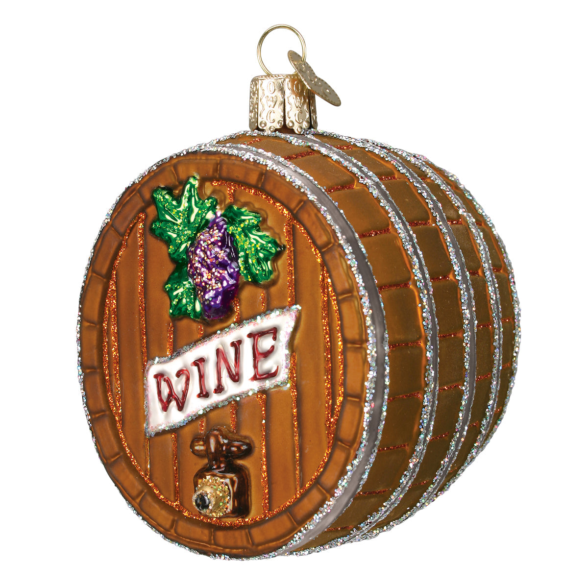 Wine Barrel Christmas Ornament