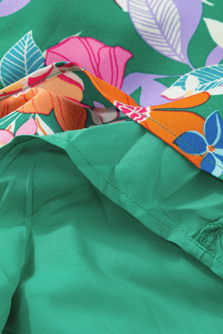 Green Floral Print Sleeveless Ruffle Tiered Maxi Dress, A Blissfully Beautiful Boutique - A Blissfully Beautiful Boutique
