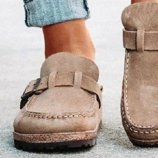 Round Toe Low Heel Buckle Sneakers, Trendsi - A Blissfully Beautiful Boutique