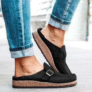 Round Toe Low Heel Buckle Sneakers, Trendsi - A Blissfully Beautiful Boutique