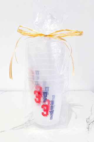 16oz 3 Up 3 Down Red Varsity Flex Cup, Nash Grey - A Blissfully Beautiful Boutique