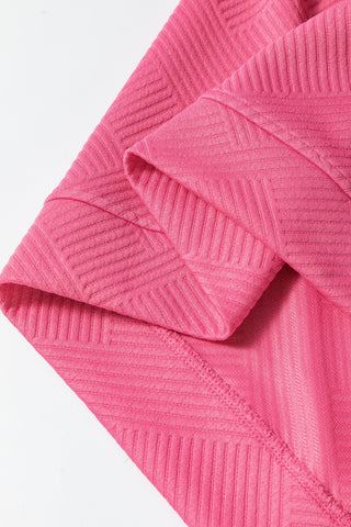 Strawberry Pink Ultra Loose Textured 2pcs Slouchy Outfit, A Blissfully Beautiful Boutique - A Blissfully Beautiful Boutique