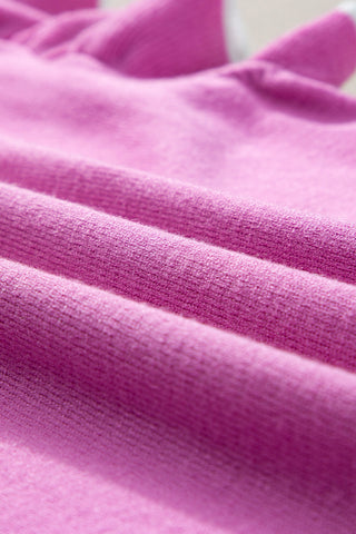 Bonbon Edge Piping Ruffled Sleeve Round Neck Knit Top, A Blissfully Beautiful Boutique - A Blissfully Beautiful Boutique