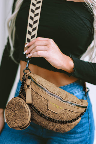 Camel Colorblock Strap Chain Shoulder Bag With Coin Purse, A Blissfully Beautiful Boutique - A Blissfully Beautiful Boutique