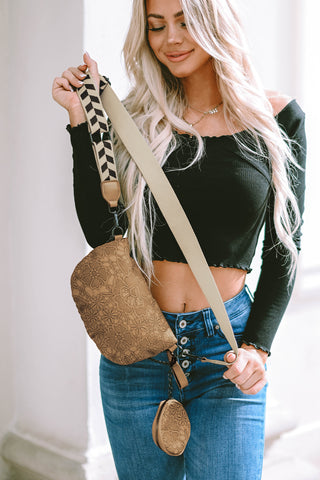 Camel Colorblock Strap Chain Shoulder Bag With Coin Purse, A Blissfully Beautiful Boutique - A Blissfully Beautiful Boutique