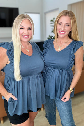 Before Now Ruffled Babydoll Top, Ave Shops - A Blissfully Beautiful Boutique