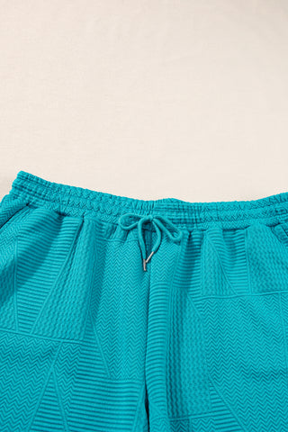 Skobeloff Textured Ruffle Split Top and Drawstring Shorts, A Blissfully Beautiful Boutique - A Blissfully Beautiful Boutique