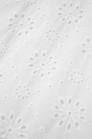 White Boho Eyelet Pattern Halter Neck Sleeveless Dress, A Blissfully Beautiful Boutique - A Blissfully Beautiful Boutique