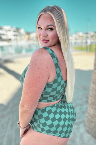 Bali Checkered High Waisted Swim Bottoms, Ave Shops - A Blissfully Beautiful Boutique