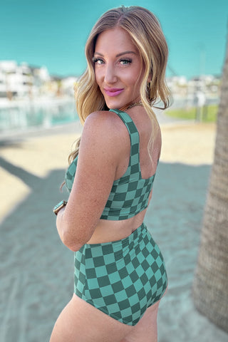 Bali Checkered High Waisted Swim Bottoms, Ave Shops - A Blissfully Beautiful Boutique