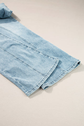 Dusk Blue Acid Wash Extra Wide Leg High Waist Long Jeans, A Blissfully Beautiful Boutique - A Blissfully Beautiful Boutique