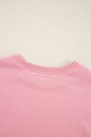 Pink Solid Classic Crewneck Pullover Sweatshirt, A Blissfully Beautiful Boutique - A Blissfully Beautiful Boutique