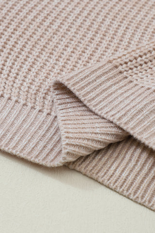 Parchment Cable Knit Sleeve Drop Shoulder Sweater, A Blissfully Beautiful Boutique - A Blissfully Beautiful Boutique