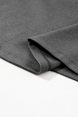 Medium Grey Solid Color 3/4 Sleeve Round Neck Blouse, A Blissfully Beautiful Boutique - A Blissfully Beautiful Boutique