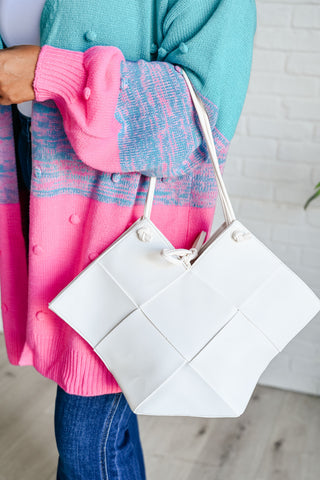 Woven Tote in White, Ave Shops - A Blissfully Beautiful Boutique