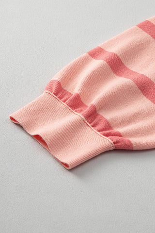Pink Stripe Colorblock Oversized Sweater, A Blissfully Beautiful Boutique - A Blissfully Beautiful Boutique