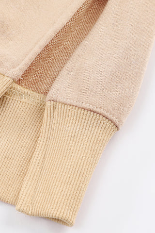 Khaki Drop Shoulder Ribbed Trim Oversized Sweatshirt, A Blissfully Beautiful Boutique - A Blissfully Beautiful Boutique
