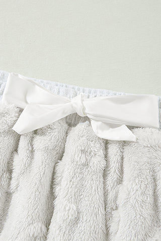 Light Grey Textured Leopard Fleece Loose Two Piece Lounge Set, A Blissfully Beautiful Boutique - A Blissfully Beautiful Boutique