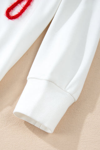 White Tinsel Game Day Drop Shoulder Graphic Sweatshirt, A Blissfully Beautiful Boutique - A Blissfully Beautiful Boutique