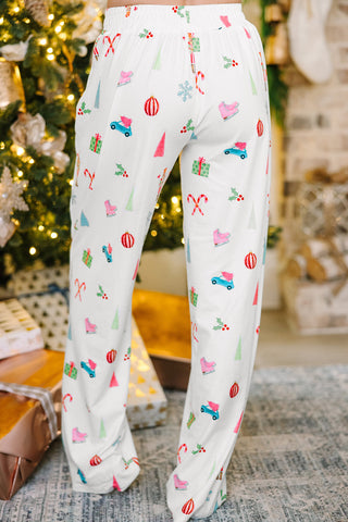 White Christmas Print Lapel Shirt and Pants Sleepwear, A Blissfully Beautiful Boutique - A Blissfully Beautiful Boutique