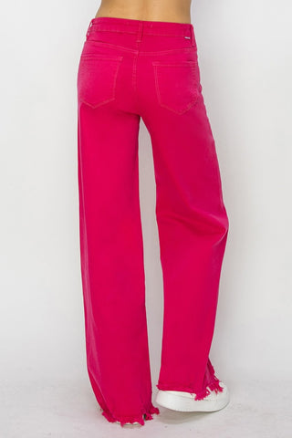 RISEN High Rise Wide Leg Jeans, Trendsi - A Blissfully Beautiful Boutique