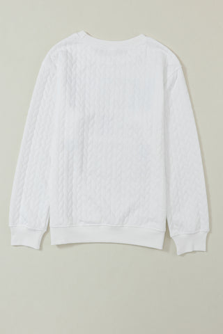 Bright White Merry And Bright Cable Knit Pullover Sweatshirt, A Blissfully Beautiful Boutique - A Blissfully Beautiful Boutique