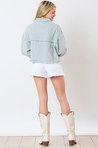 Football Towel & Sequin Embroidery Denim Jacket, Ave Shops - A Blissfully Beautiful Boutique