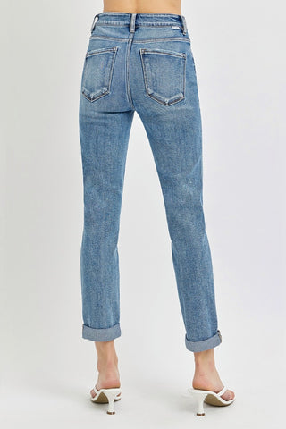 Risen Full Size High Rise Cropped Roll Up Jeans, Trendsi - A Blissfully Beautiful Boutique