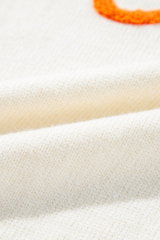Apricot Boo Knitted Pattern Ribbed Edge Drop Shoulder Sweater, A Blissfully Beautiful Boutique - A Blissfully Beautiful Boutique