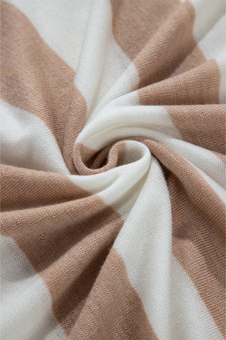 Apricot Colorblock Striped Round Neck Drop Shoulder Sweater, A Blissfully Beautiful Boutique - A Blissfully Beautiful Boutique