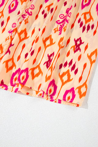 Orange Western Abstract Geometric Printed Maxi Dress, A Blissfully Beautiful Boutique - A Blissfully Beautiful Boutique