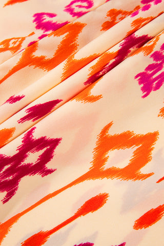 Orange Western Abstract Geometric Printed Maxi Dress, A Blissfully Beautiful Boutique - A Blissfully Beautiful Boutique