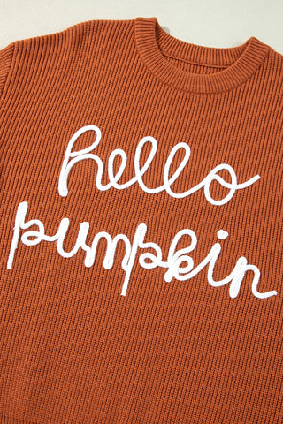 Flamingo Hello Pumpkin Graphic Sweater, A Blissfully Beautiful Boutique - A Blissfully Beautiful Boutique