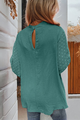 Skobeloff Swiss Dot Balloon Sleeve Loose Blouse, A Blissfully Beautiful Boutique - A Blissfully Beautiful Boutique